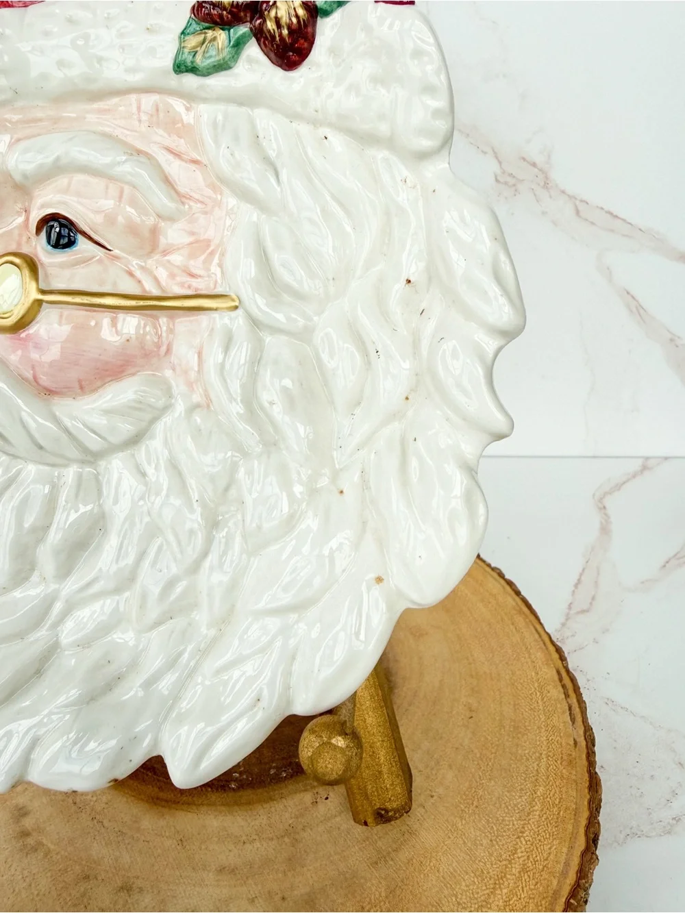 Vintage Fitz & Floyd Old World Santa Head Majolica Style Christmas Plate